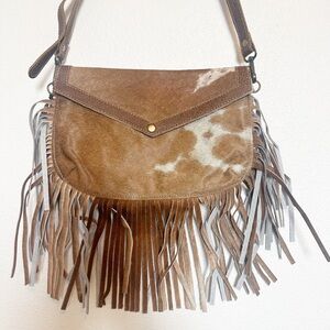 NWT Western Cowhide Fringe Crossbody Myra Bag